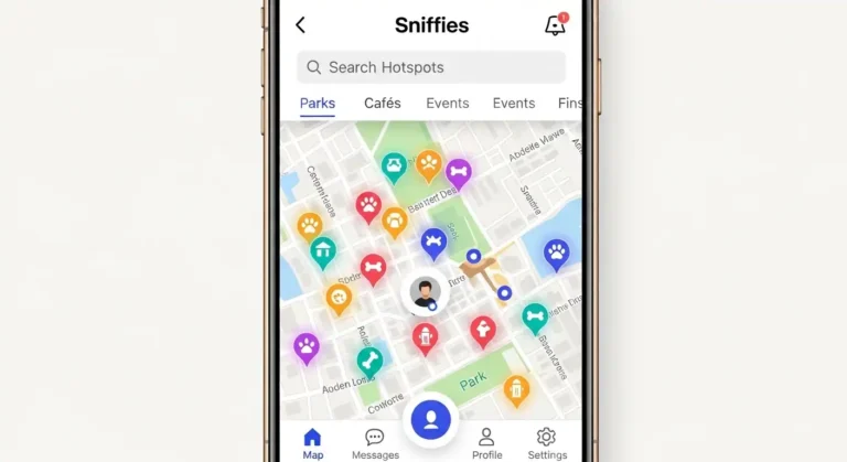 Interface of the Sniffies map app showing local activity hotspots.