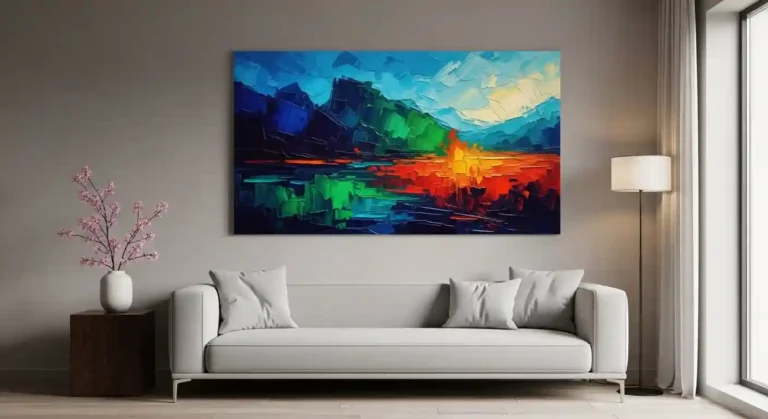 Wallapix canvas print displayed on a modern living room wall